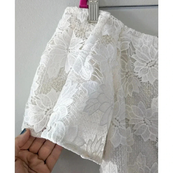 Nicholas Off The Shoulder Floral Lace Top - Picture 3 of 7